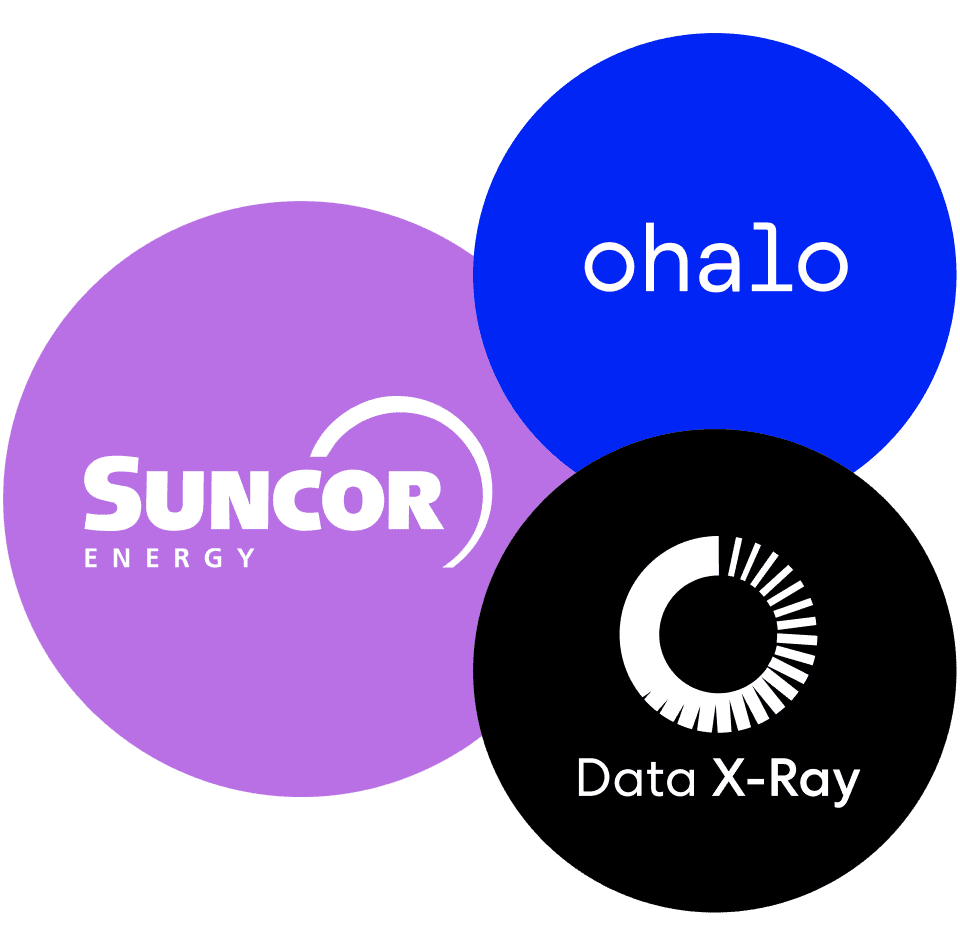 Suncor, ohalo and data-Xray logos
